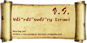 Vörösváry Izrael névjegykártya